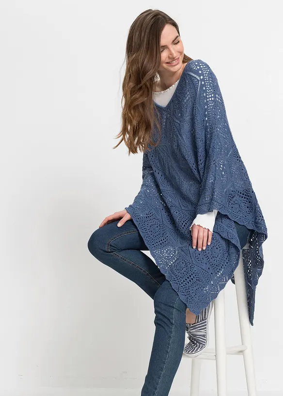 Poncho en crochet, bonprix