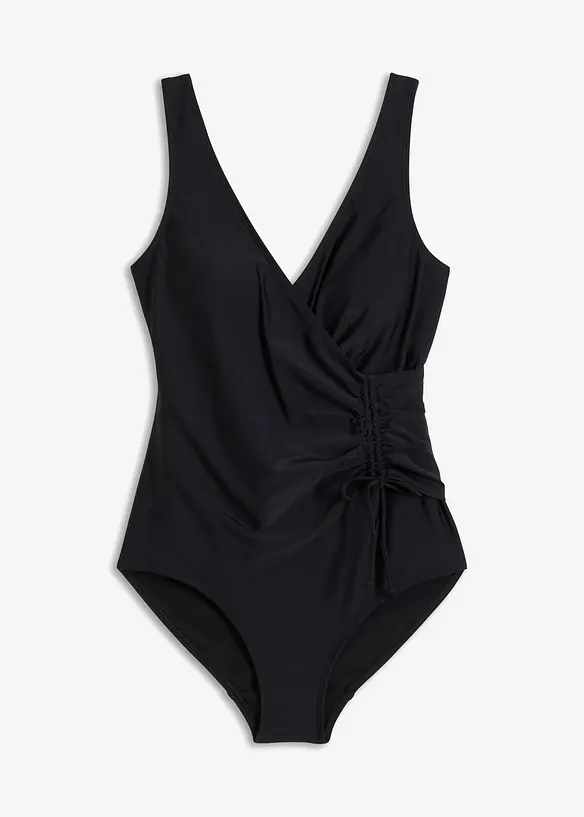 Maillot 1 pi&egrave;ce sculptant &agrave; fronces, maintien l&eacute;ger, bonprix