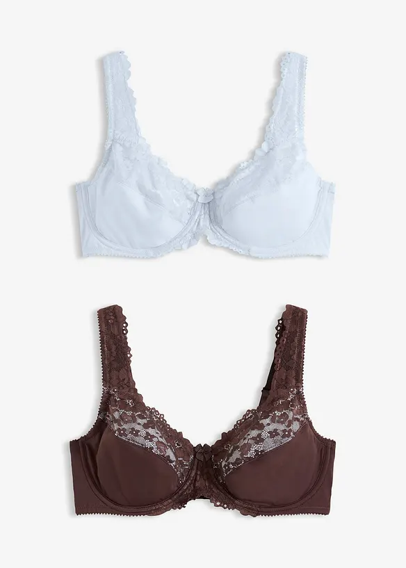 Lot de 2 soutiens-gorge minimiseurs &agrave; bretelles rembourr&eacute;es, bonprix