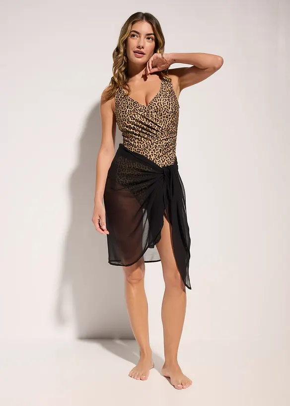 Maillot 1&nbsp;pi&egrave;ce sculptant et crois&eacute;, maintien mod&eacute;r&eacute;, bonprix