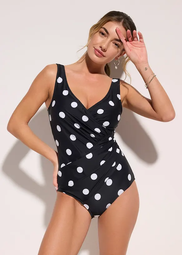 Maillot 1&nbsp;pi&egrave;ce sculptant et crois&eacute;, maintien mod&eacute;r&eacute;, bonprix