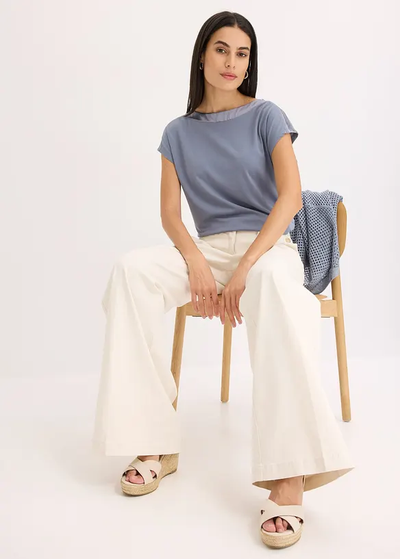 Shirt mit Satinpasse, bonprix