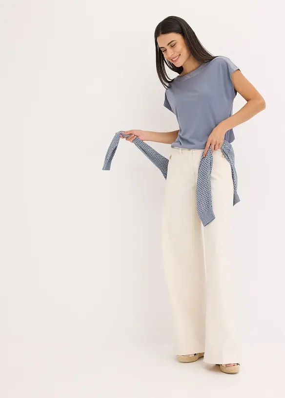 Shirt mit Satinpasse, bonprix