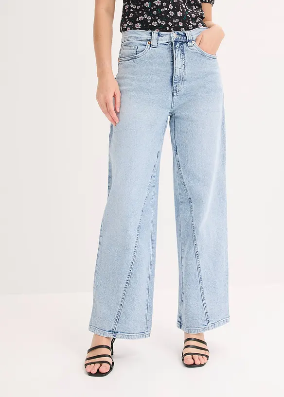 Wide-Leg-Jeans High Waist, Low Stretch, bonprix