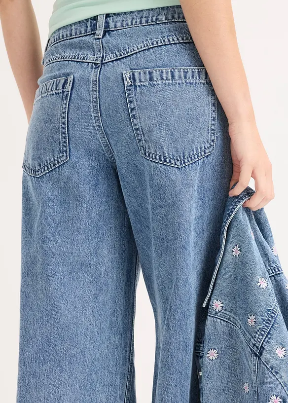 Wide-Leg-Jeans Mid Waist, bonprix