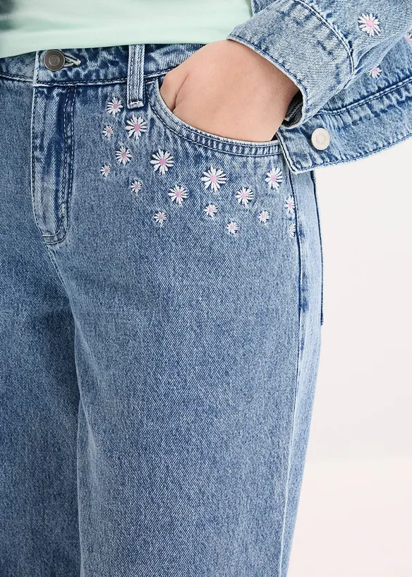 Wide-Leg-Jeans Mid Waist, bonprix