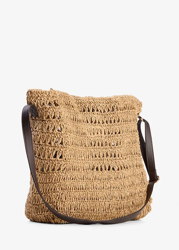 Sac &agrave; bandouli&egrave;re aspect paille, bonprix