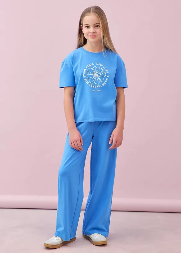 T-Shirt und Jerseyhose (2-tlg.Set) aus elastischem Baumwoll-Mix, bonprix