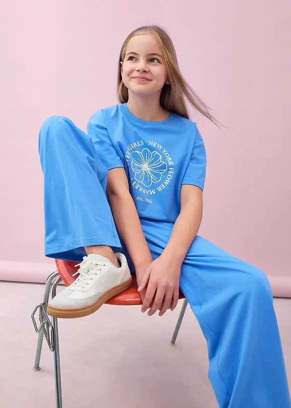 T-Shirt und Jerseyhose (2-tlg.Set) aus elastischem Baumwoll-Mix, bonprix