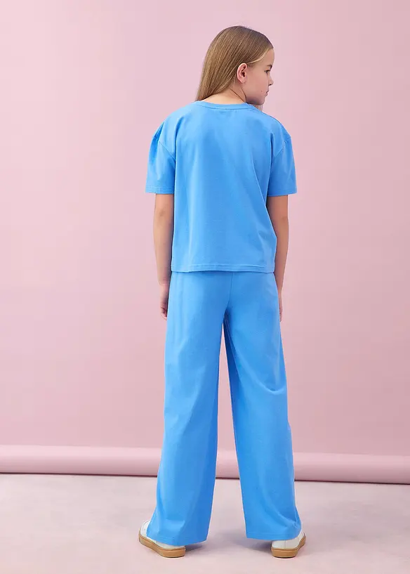 T-Shirt und Jerseyhose (2-tlg.Set) aus elastischem Baumwoll-Mix, bonprix