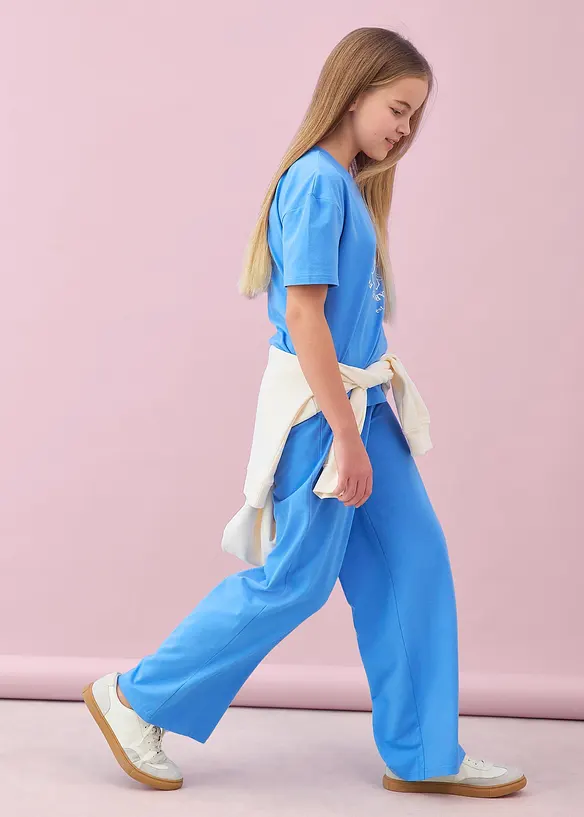 T-Shirt und Jerseyhose (2-tlg.Set) aus elastischem Baumwoll-Mix, bonprix