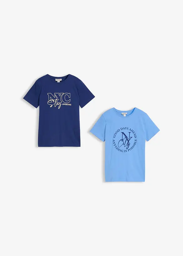 T-Shirt aus reiner Bio Baumwolle (2er Pack), bonprix
