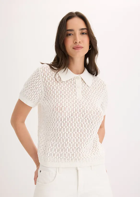 Ajour-Pullover aus reiner Baumwolle, bonprix