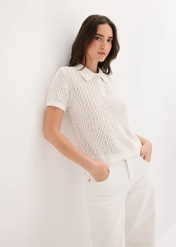 Ajour-Pullover aus reiner Baumwolle, bonprix