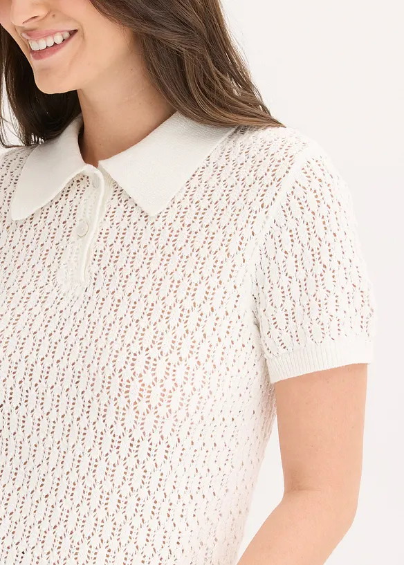 Ajour-Pullover aus reiner Baumwolle, bonprix