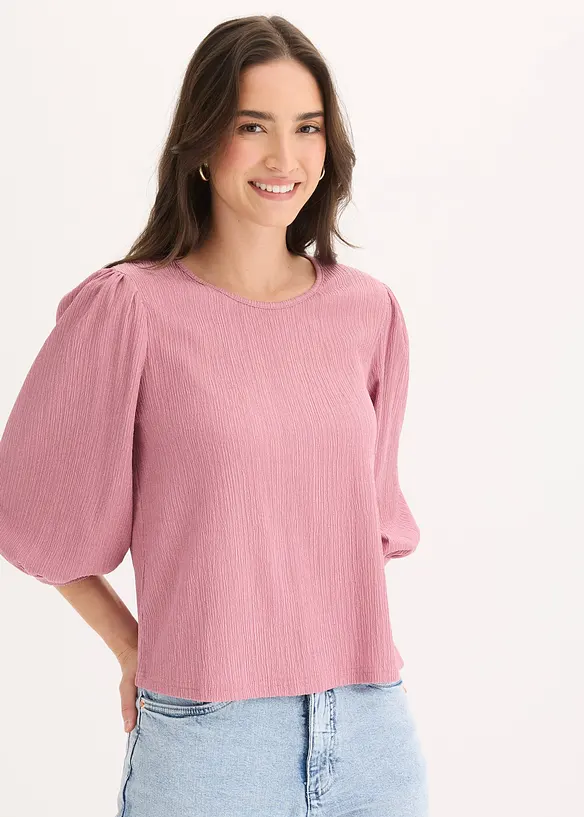 Shirtbluse aus strukturiertem Cr&ecirc;pe, bonprix
