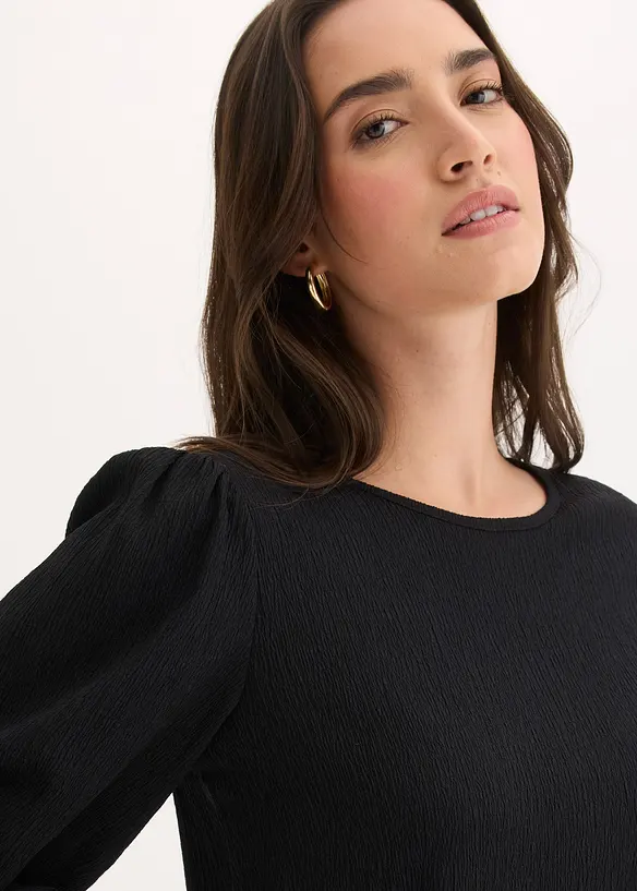 Blouse en jersey cr&ecirc;pe textur&eacute;, bonprix