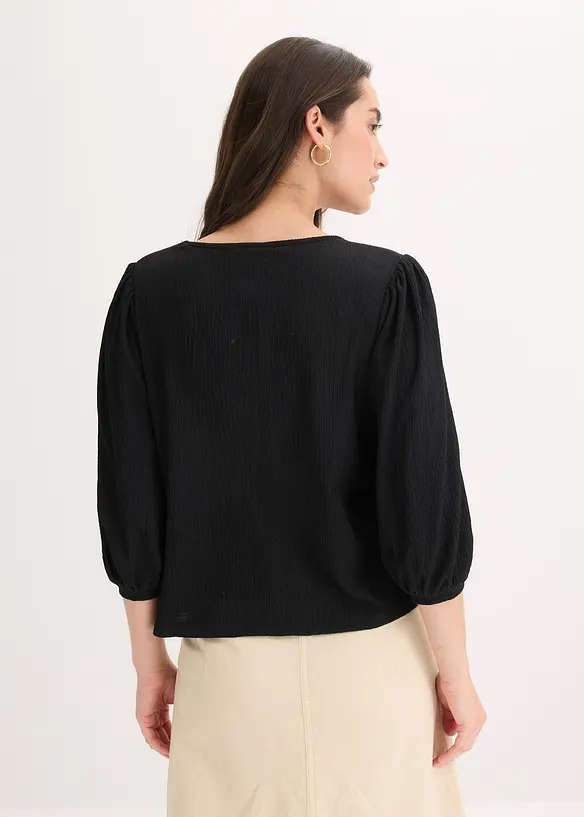 Blouse en jersey cr&ecirc;pe textur&eacute;, bonprix