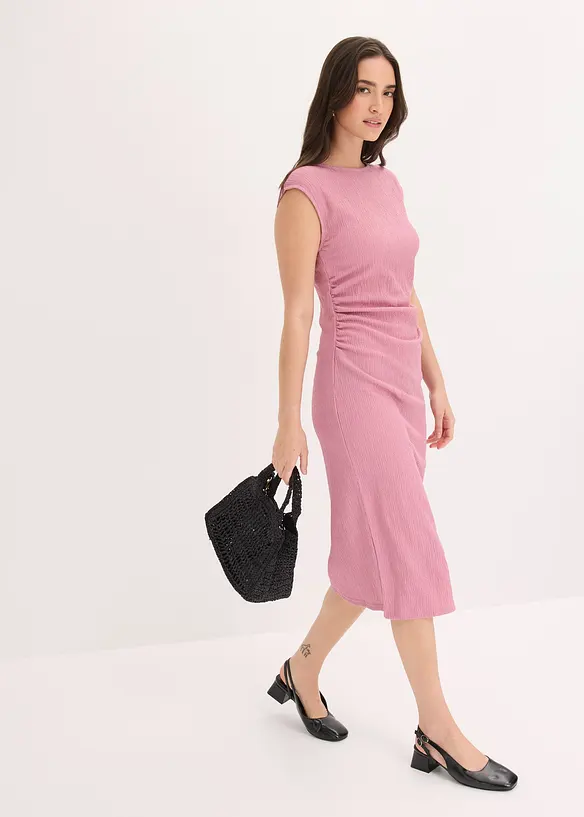 Shirtkleid aus strukturiertem Cr&ecirc;pe, bonprix