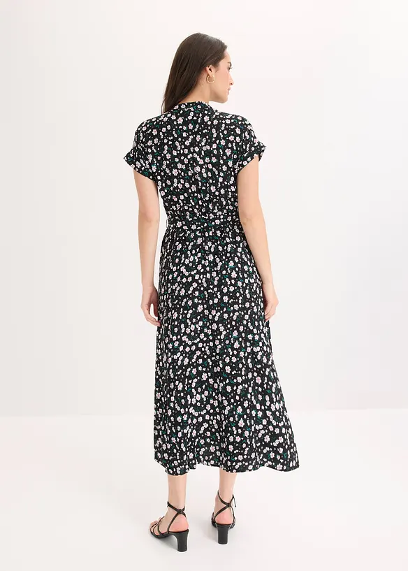 Hemdblusenkleid aus flie&szlig;ender Viskose, bonprix