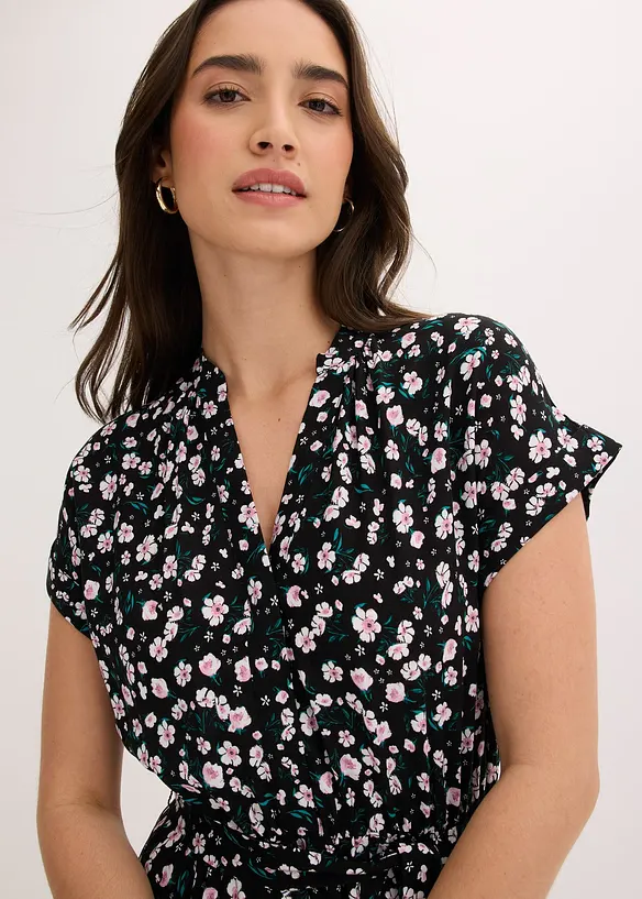 Hemdblusenkleid aus flie&szlig;ender Viskose, bonprix