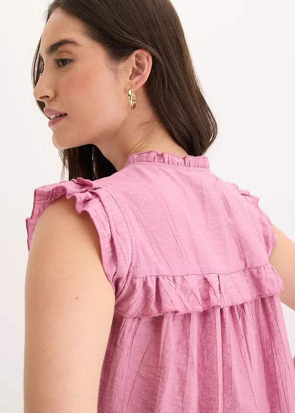 Blouse volant&eacute;e en viscose m&eacute;lang&eacute;e, bonprix