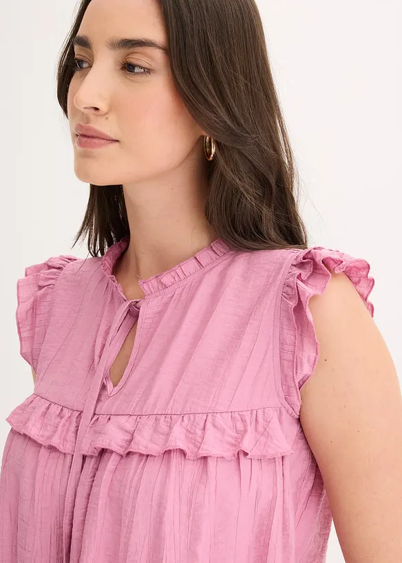Blouse volant&eacute;e en viscose m&eacute;lang&eacute;e, bonprix