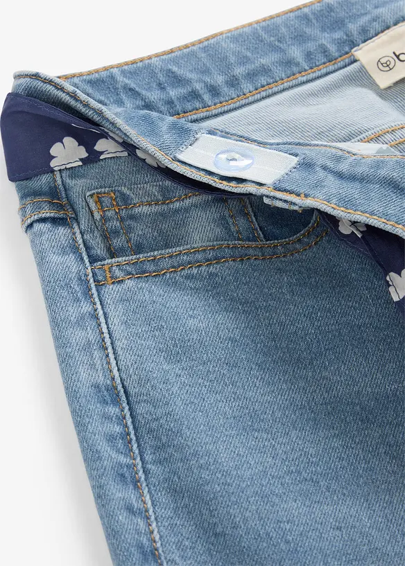 Flared-Jeans mit Bindeg&uuml;rtel Mid Waist (2-tlg.Set), bonprix