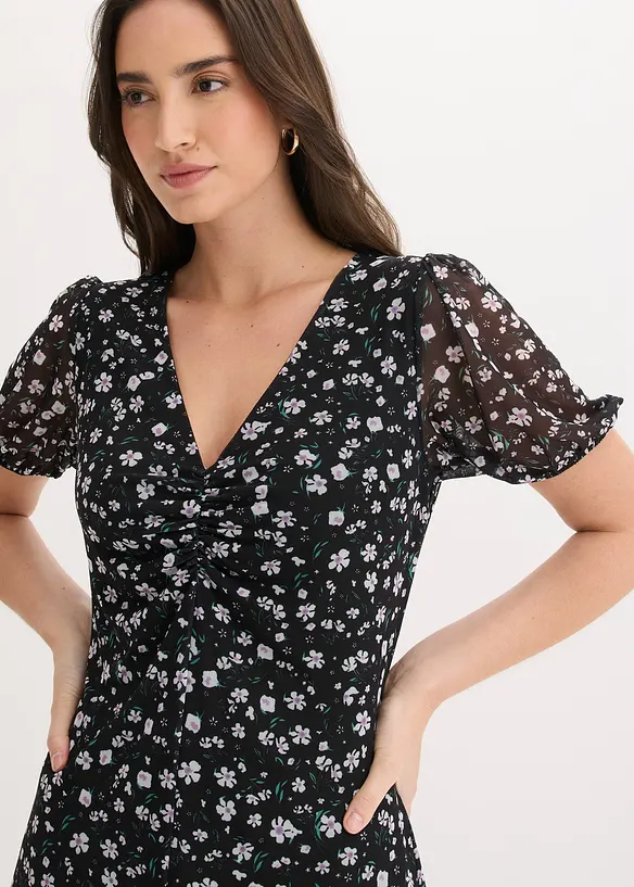 Jerseykleid aus feinem Mesh, bonprix