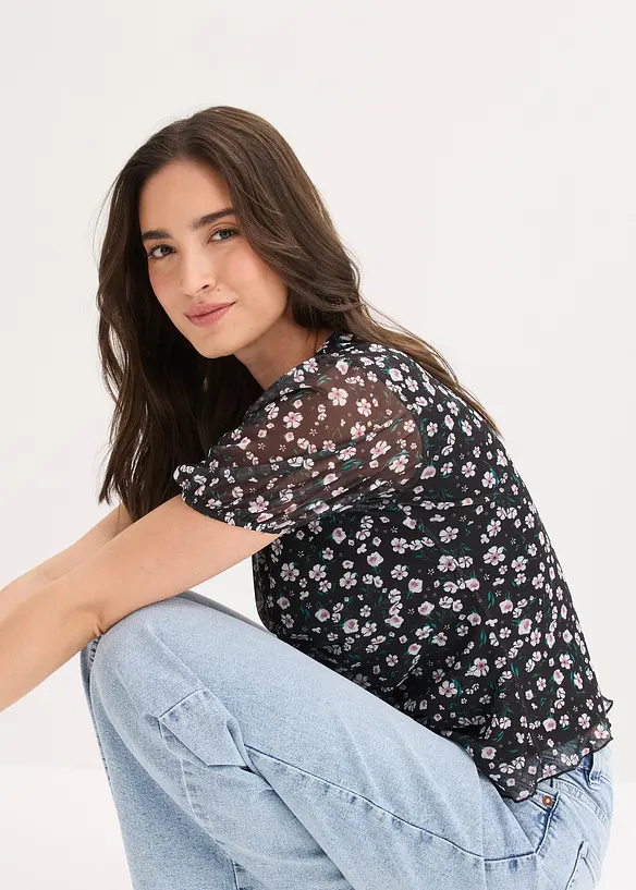 T-shirt en mesh d&eacute;licat, bonprix