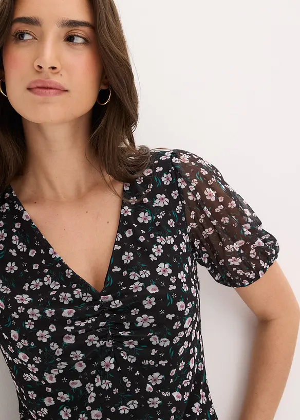 T-shirt en mesh d&eacute;licat, bonprix