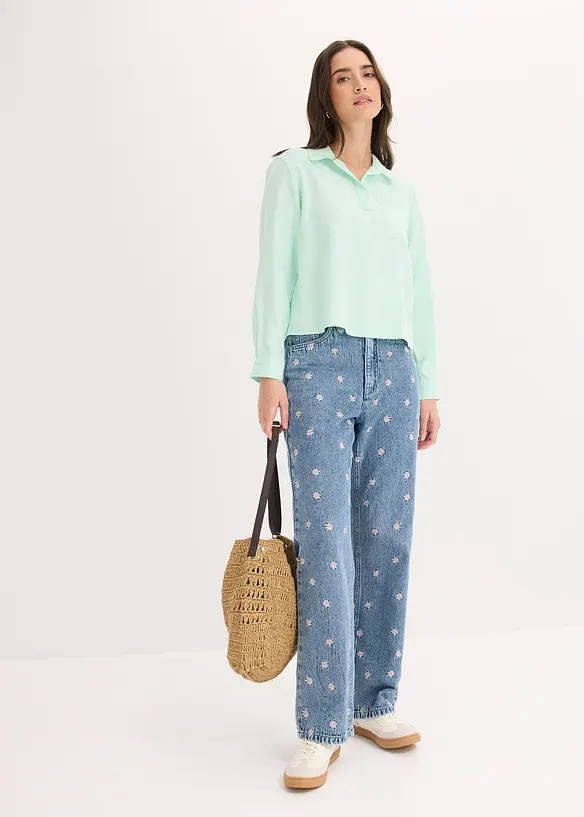 Tunique ample en viscose m&eacute;lang&eacute;e, bonprix