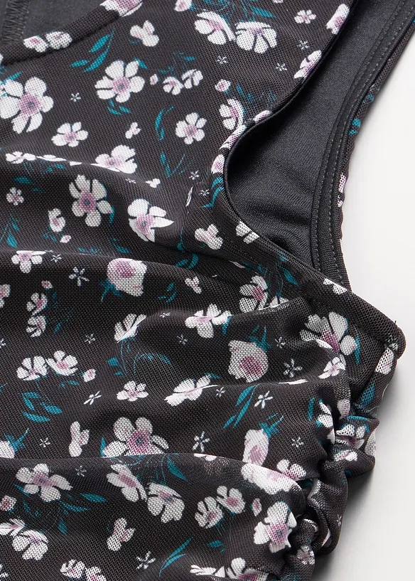 Tailliertes Minikleid aus feinem Mesh, bonprix