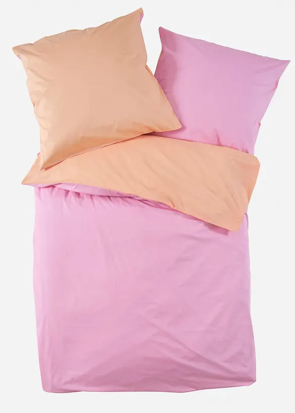 Parure de lit r&eacute;versible en percale unie, bonprix