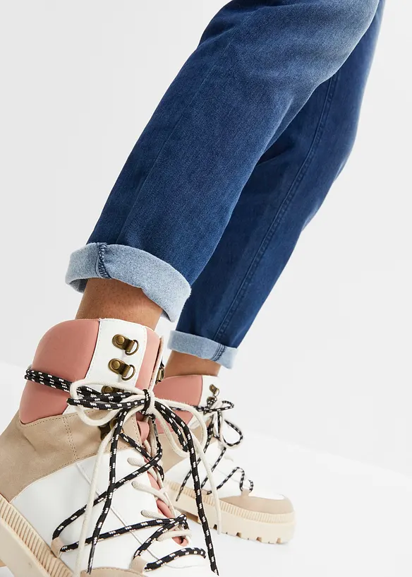 Jean chaud boyfriend taille mi-haute avec int&eacute;rieur doux, bonprix