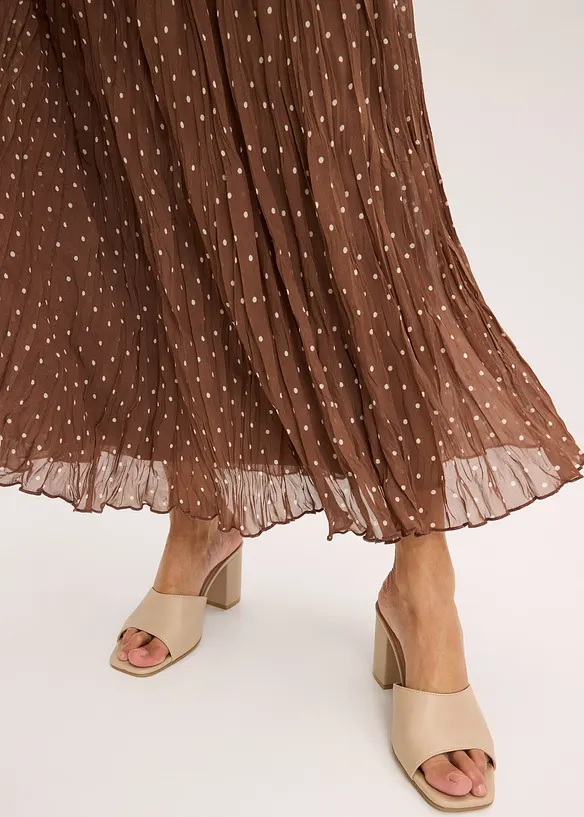 Jupe en mousseline effet froiss&eacute;, bonprix