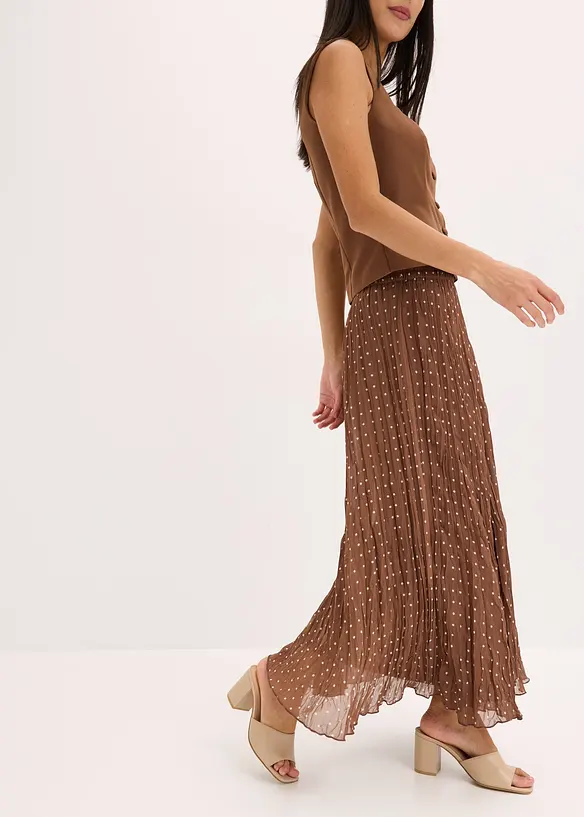 Jupe en mousseline effet froiss&eacute;, bonprix