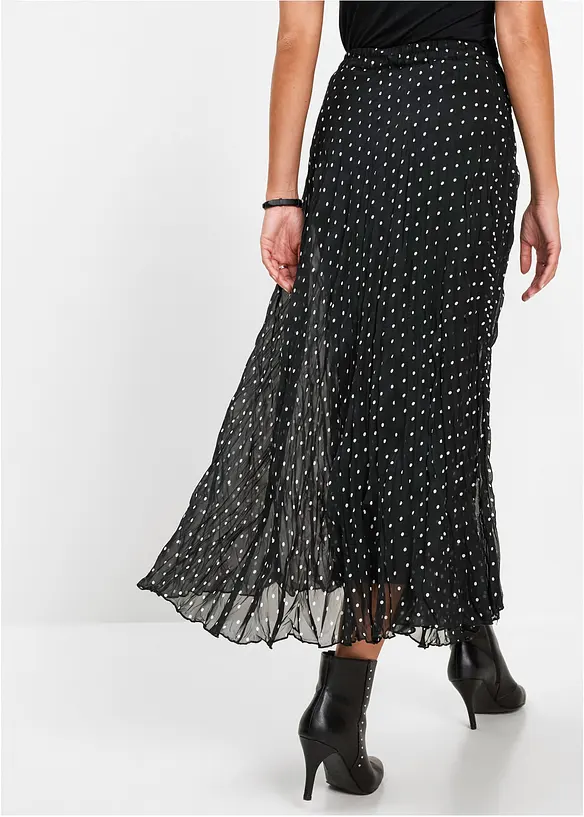 Jupe en mousseline effet froiss&eacute;, bonprix