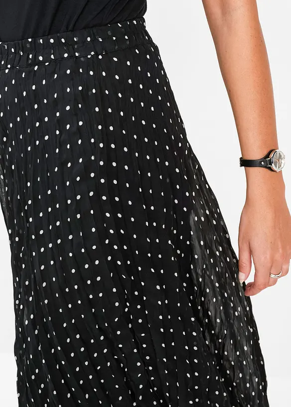 Jupe en mousseline effet froiss&eacute;, bonprix