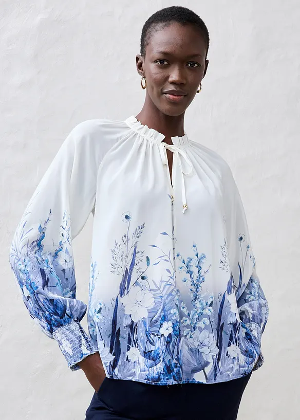 Bluse mit Seidenanteil, bonprix