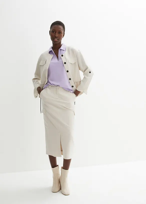 Shirt mit offenem Polokragen, bonprix