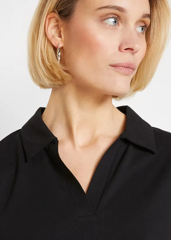 Shirt mit offenem Polokragen, bonprix