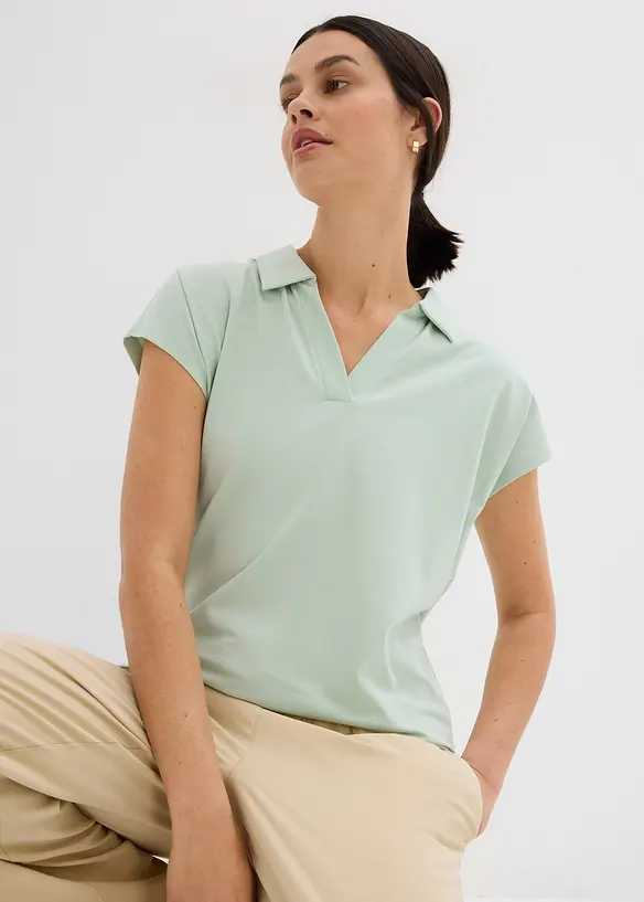 Shirt mit offenem Polokragen, bonprix