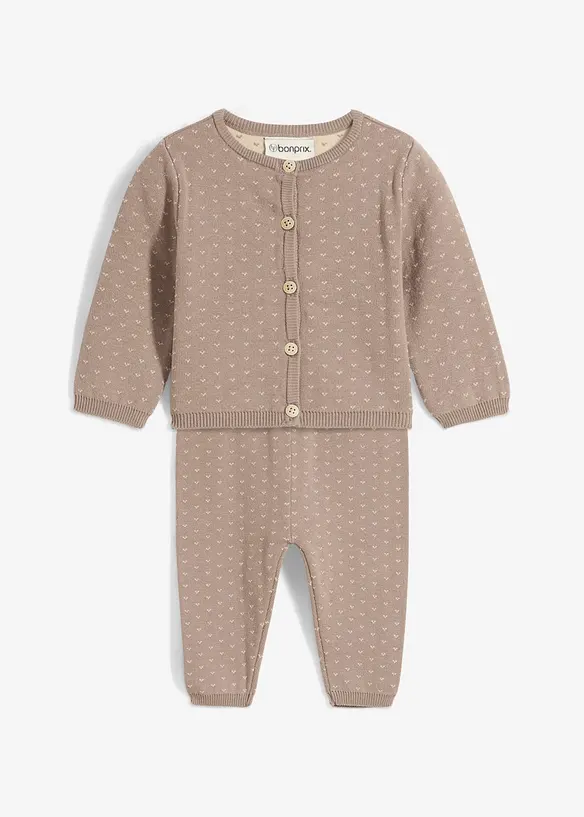 Strickjacke und Hose aus Baumwoll-Mix (2-tlg.Set), bonprix