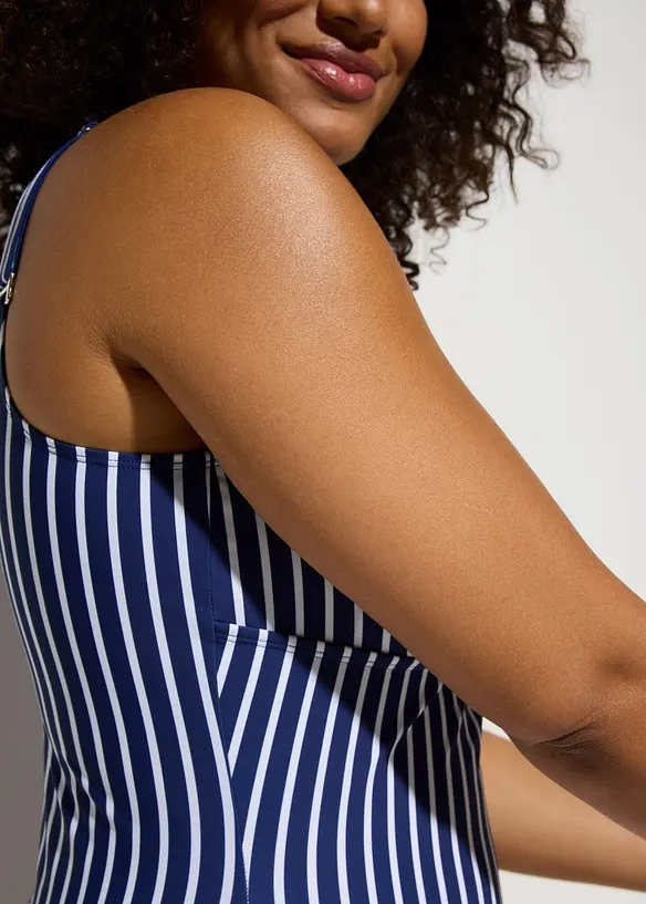 Maillot 1 pi&egrave;ce sculptant &agrave; d&eacute;collet&eacute; plongeant, maintien mod&eacute;r&eacute;, bonprix