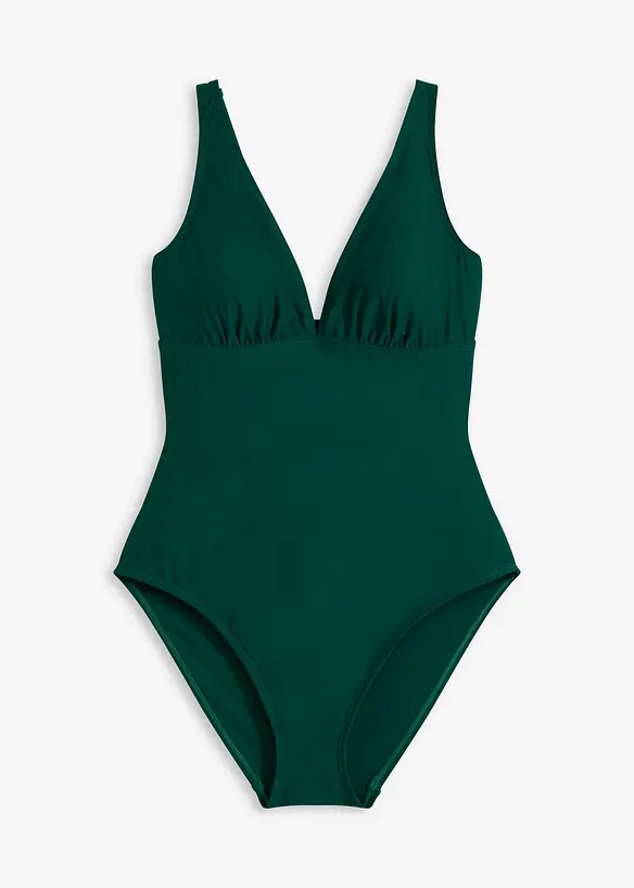 Maillot 1 pi&egrave;ce sculptant &agrave; d&eacute;collet&eacute; plongeant, maintien mod&eacute;r&eacute;, bonprix