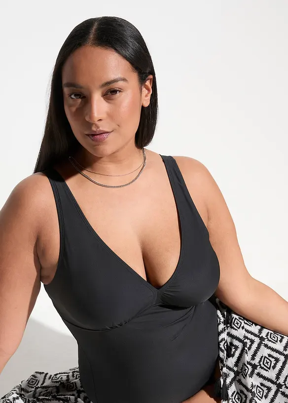 Medium Shape-Badeanzug mit tiefem Ausschnitt, bonprix
