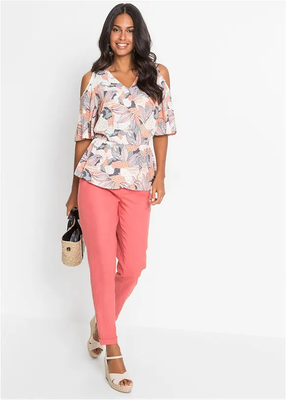 Pantalon en lin m&eacute;lang&eacute;, bonprix