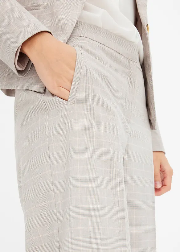 Pantalon large &agrave; carreaux &eacute;cossais, bonprix