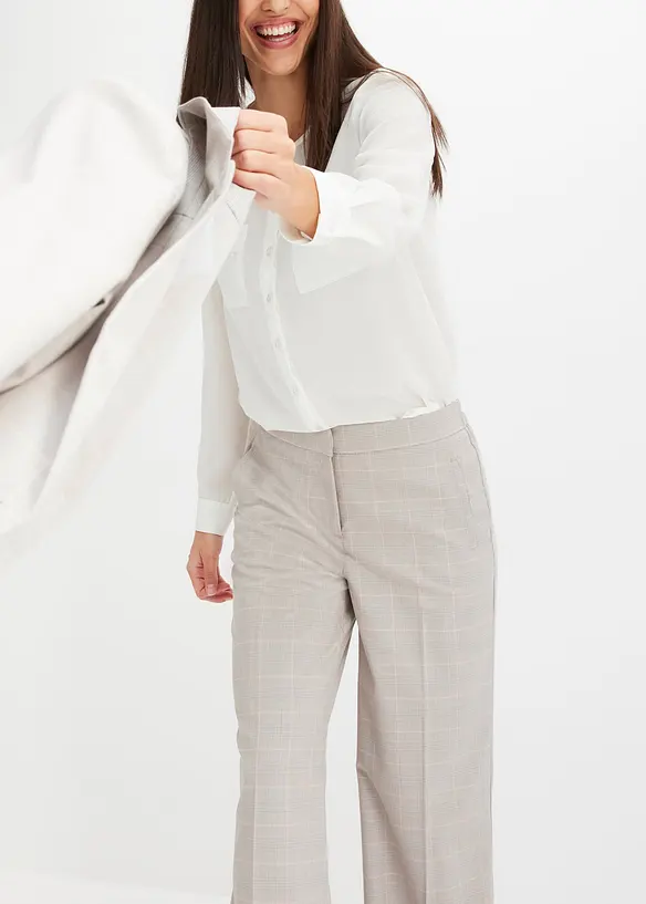 Pantalon large &agrave; carreaux &eacute;cossais, bonprix